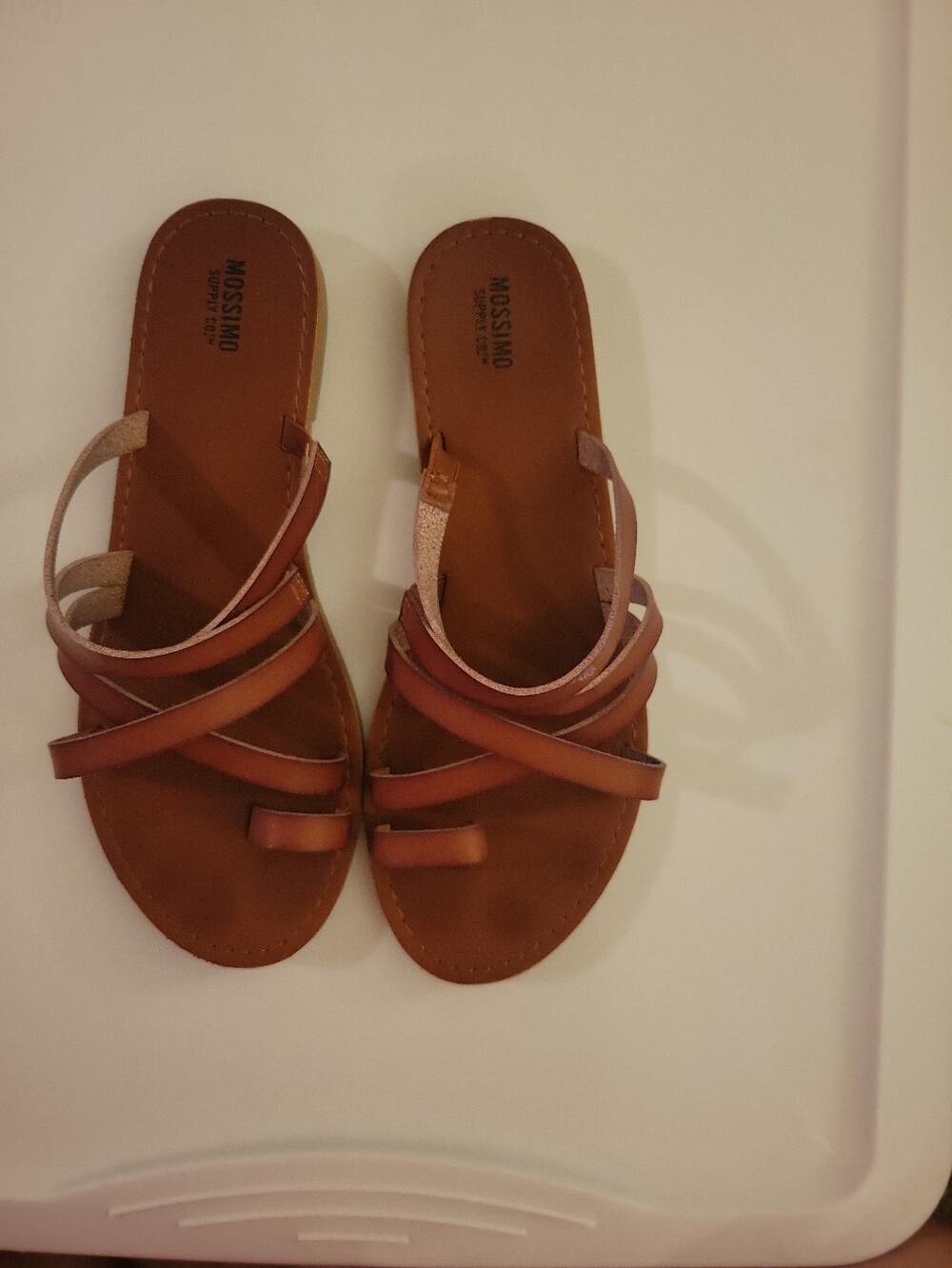 Mossimo Supply Co. Brown Strappy Slide Sandals Women's Size 7.5